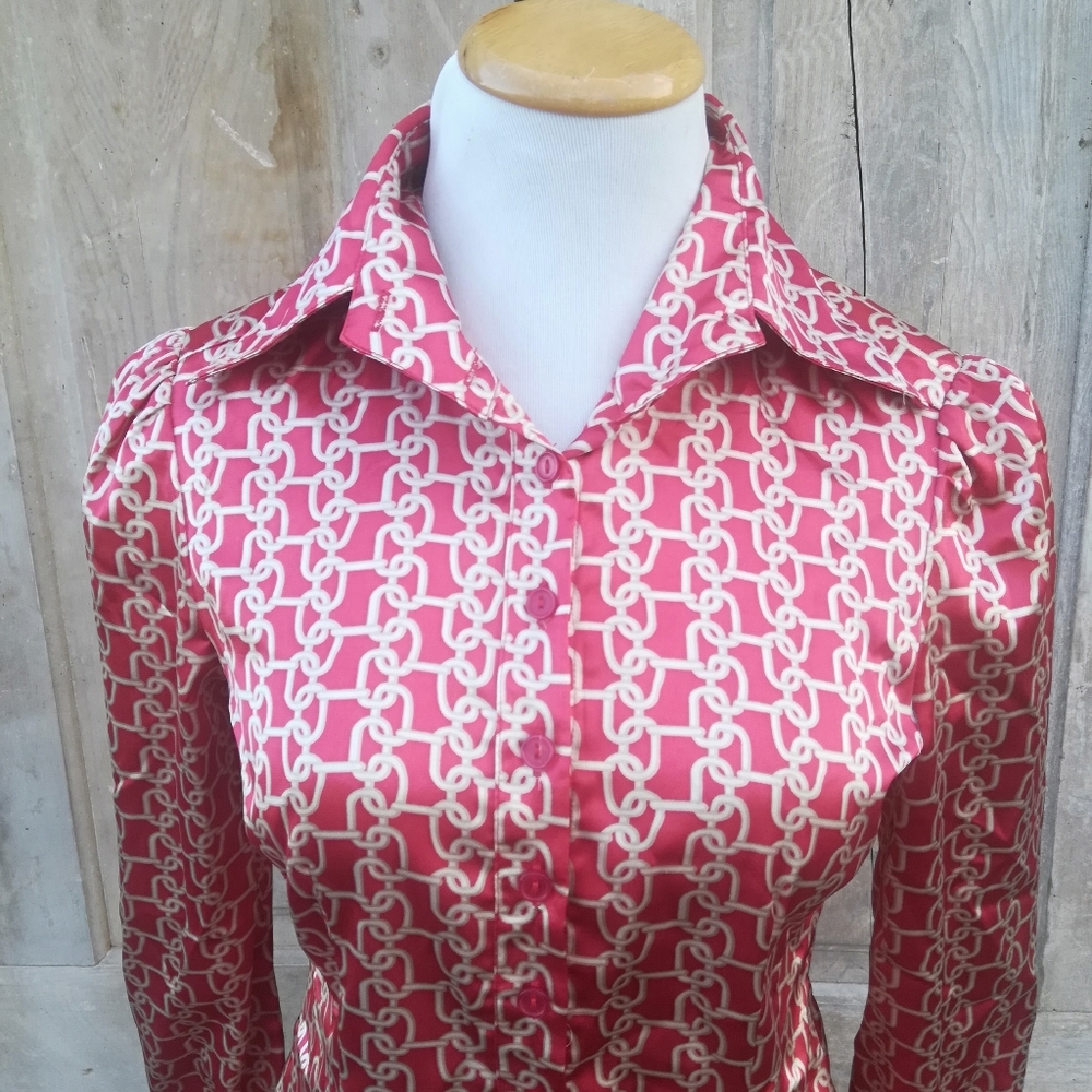 Chain Print Satiny Blouse